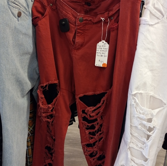 Tripp NYC plus size goth / punk fishnet rip skinnies! Sold separately - Picture 2 of 5